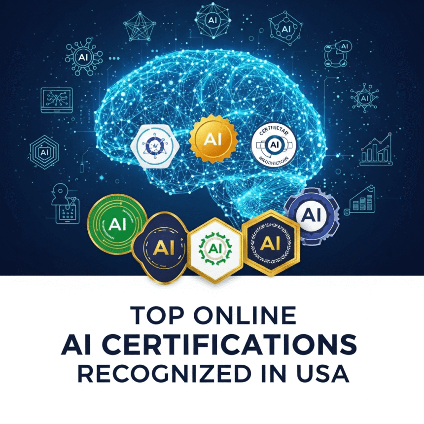 Top Online AI Certifications Recognized in USA